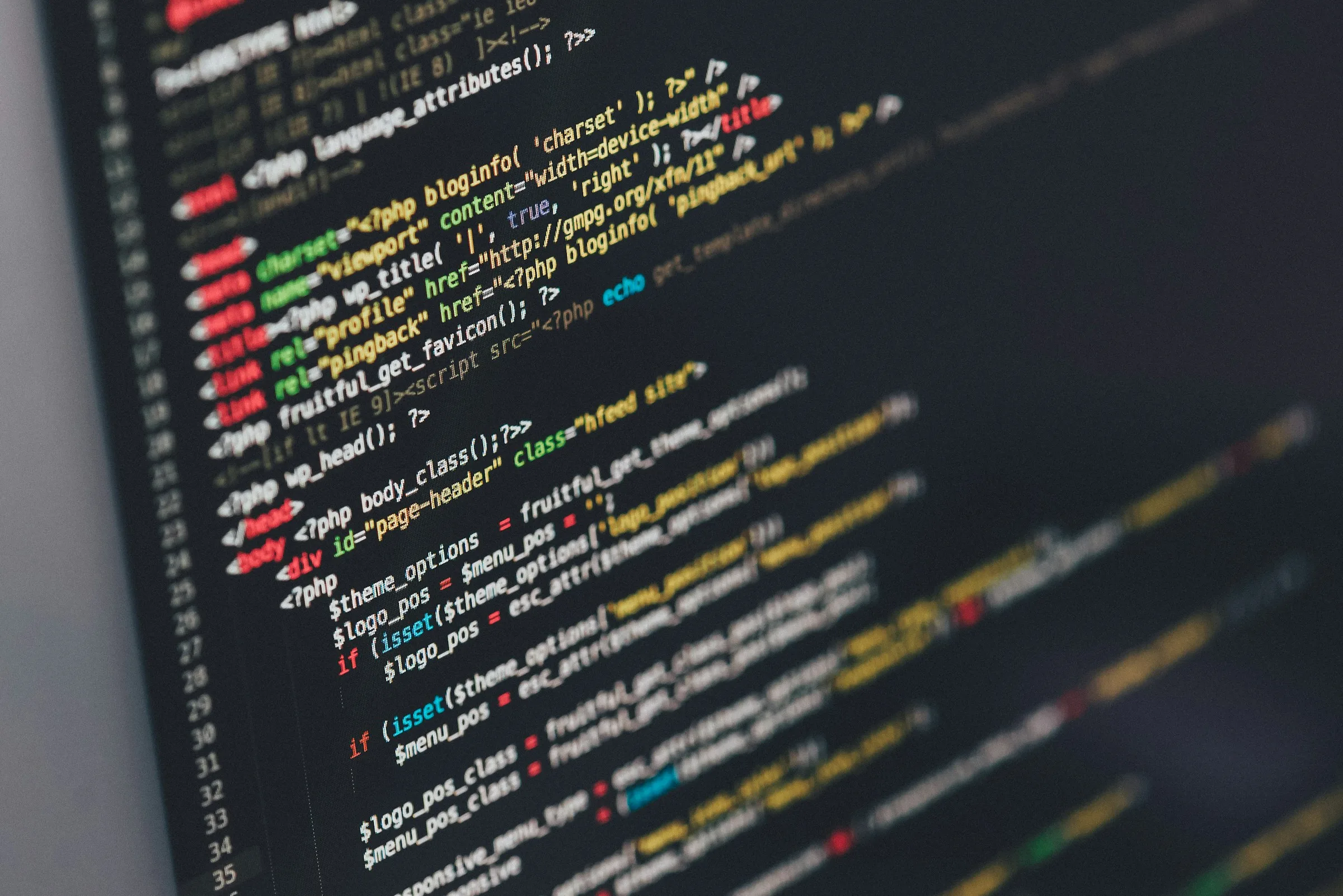 Source code on a developer screen