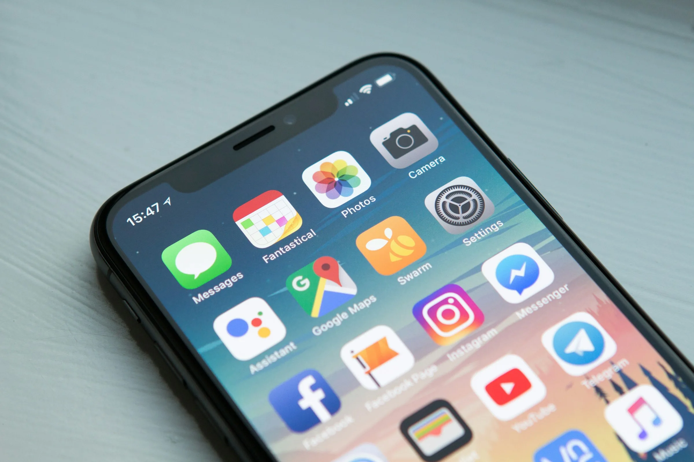 Smartphone home screen with app icons